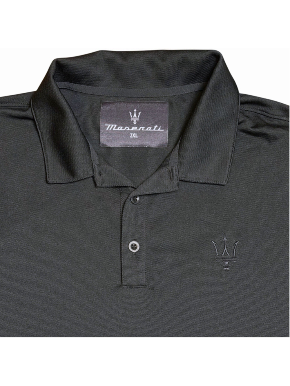 Maserati x Nike Mens Black Pique Polo 2XL Performance Shirt EUC Wicking Golf